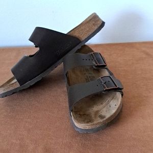 Betula Birkenstock brown sandals slip on side buckle size 11
